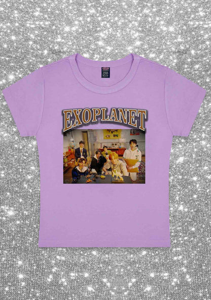 Exoplanet Kpop Y2K Baby Tee Cherrykitten