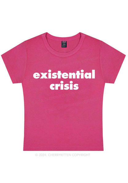 Pink Existential Crisis Y2K Baby Tee Cherrykitten