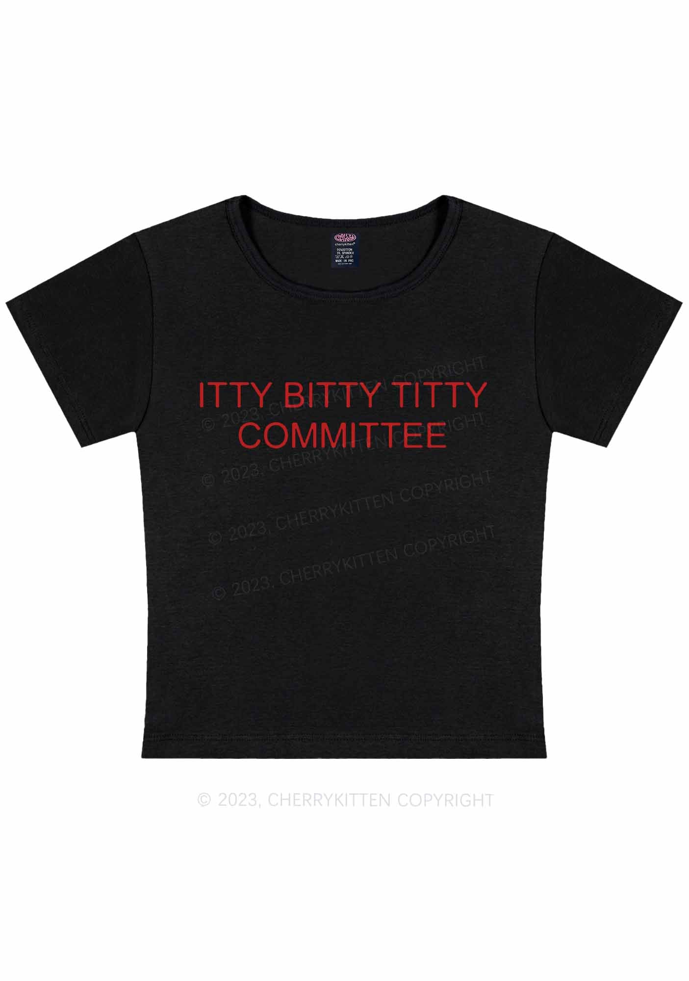 Curvy Itty Bitty Txtty Committee Y2K Baby Tee Cherrykitten