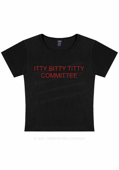 Curvy Itty Bitty Txtty Committee Y2K Baby Tee Cherrykitten