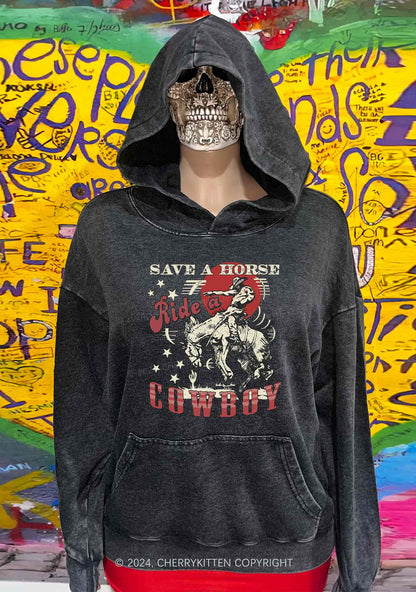 Ride A Cowboy Y2K Washed Hoodie Cherrykitten