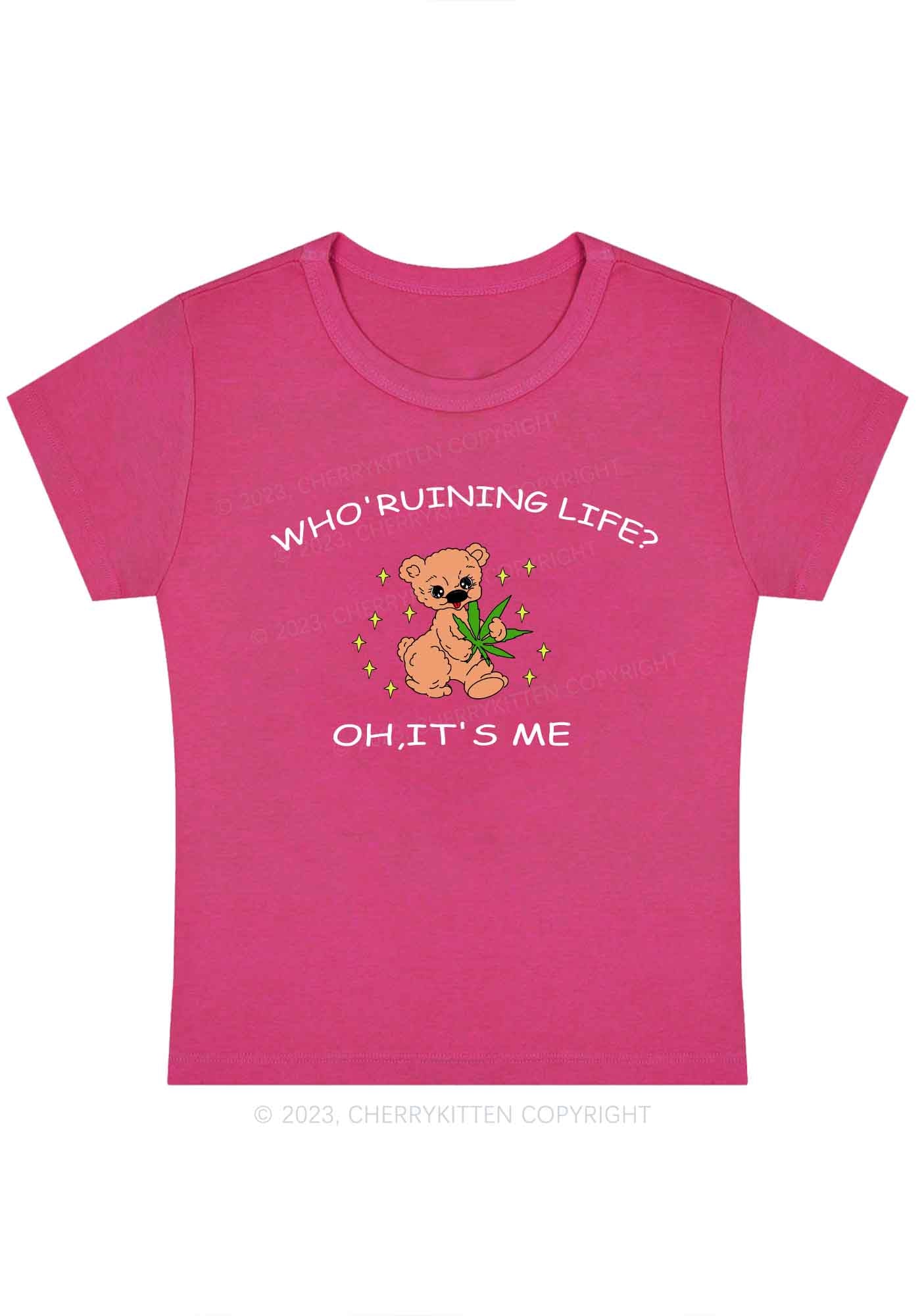 Curvy Who' Ruining Life Y2K Baby Tee Cherrykitten