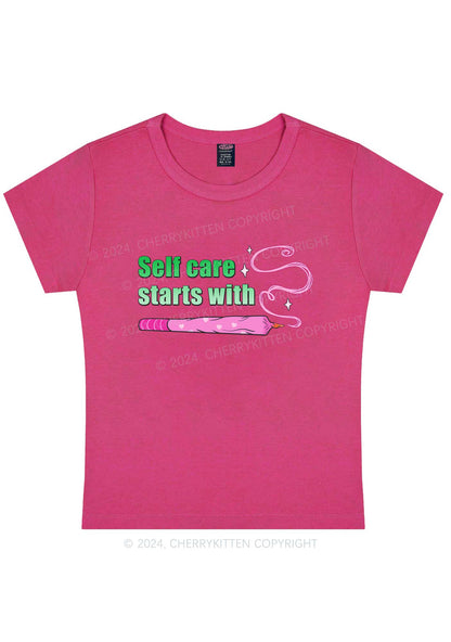 Self Care Starts Y2K Baby Tee Cherrykitten