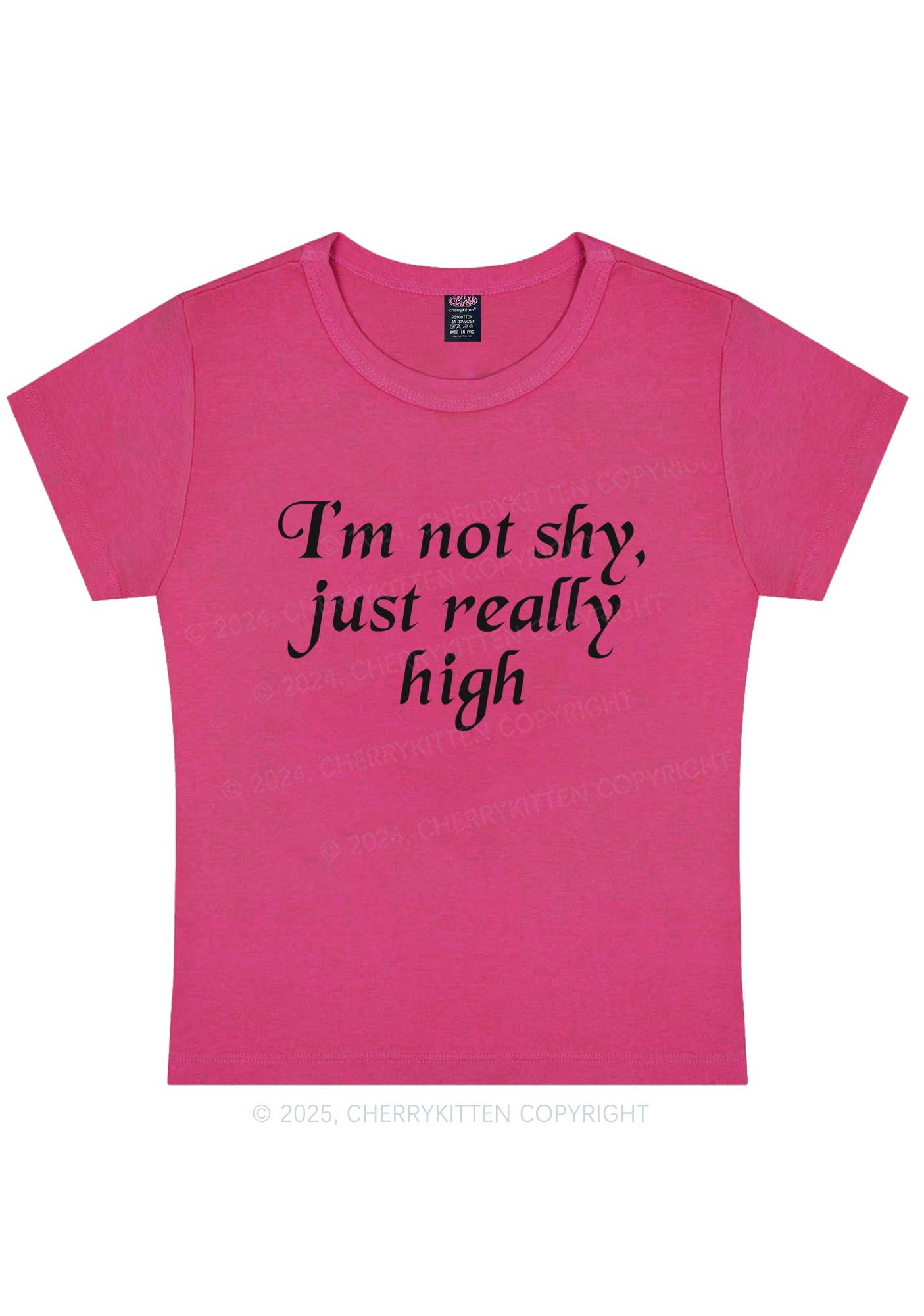 Just Really High Y2K Baby Tee Cherrykitten