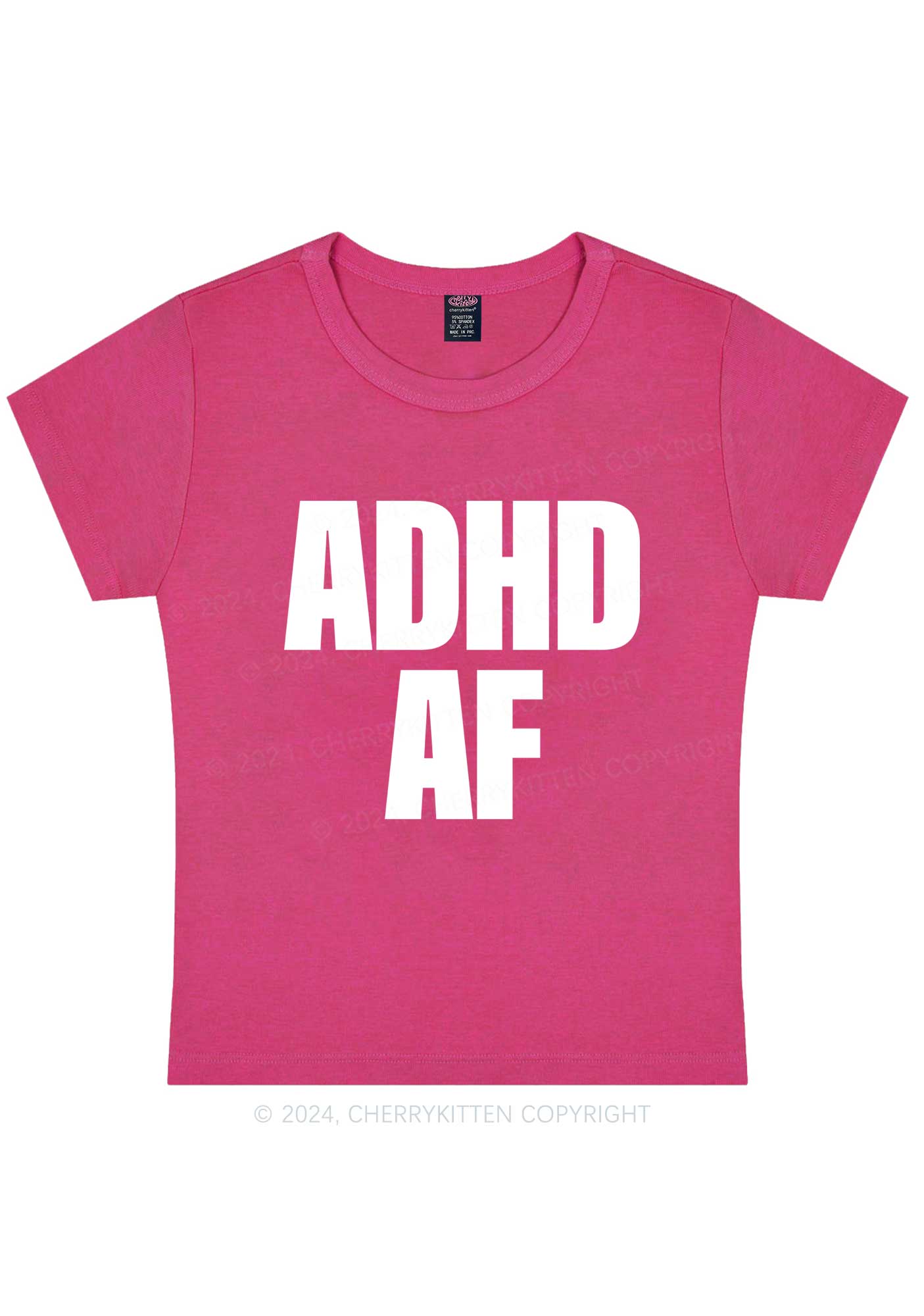 ADHD AF Y2K Baby Tee Cherrykitten