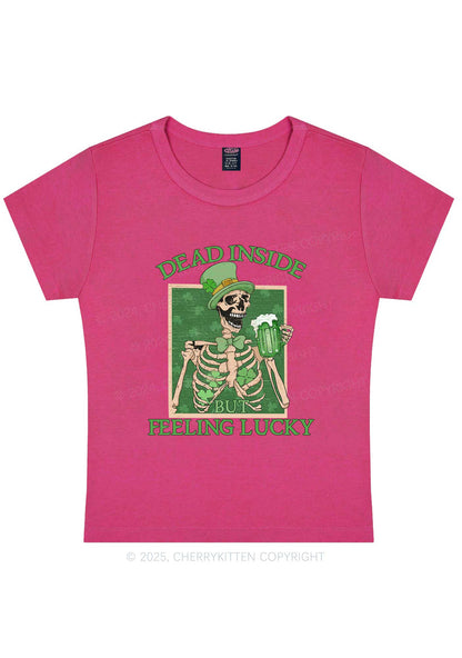 Feeling Lucky St Patricks Y2K Baby Tee Cherrykitten