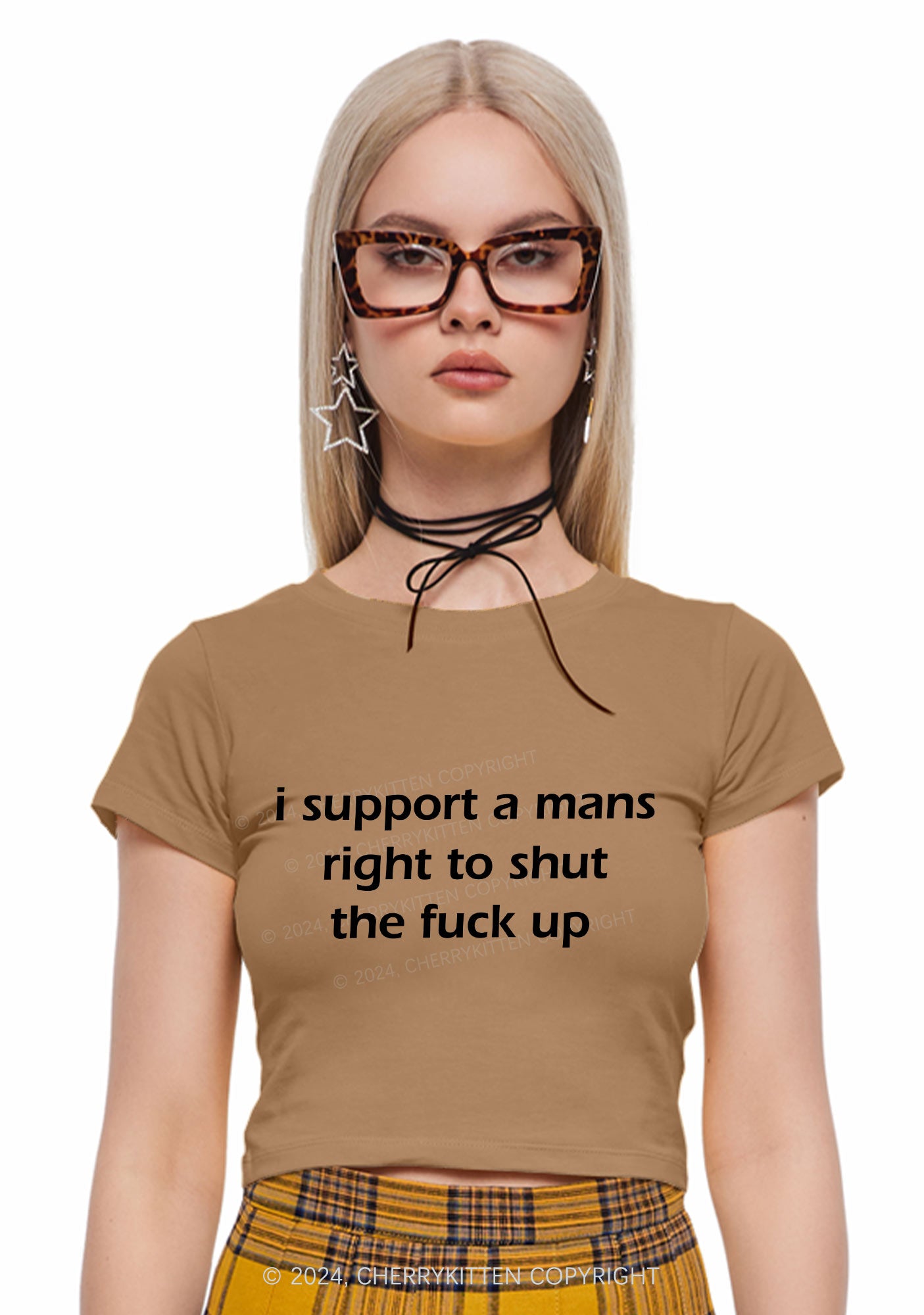 I Support A Mans Right Y2K Baby Tee Cherrykitten