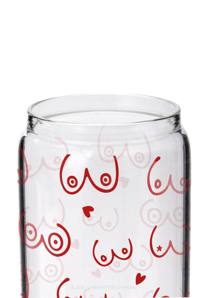 Red Txts Y2K Printed Glass Cup Cherrykitten