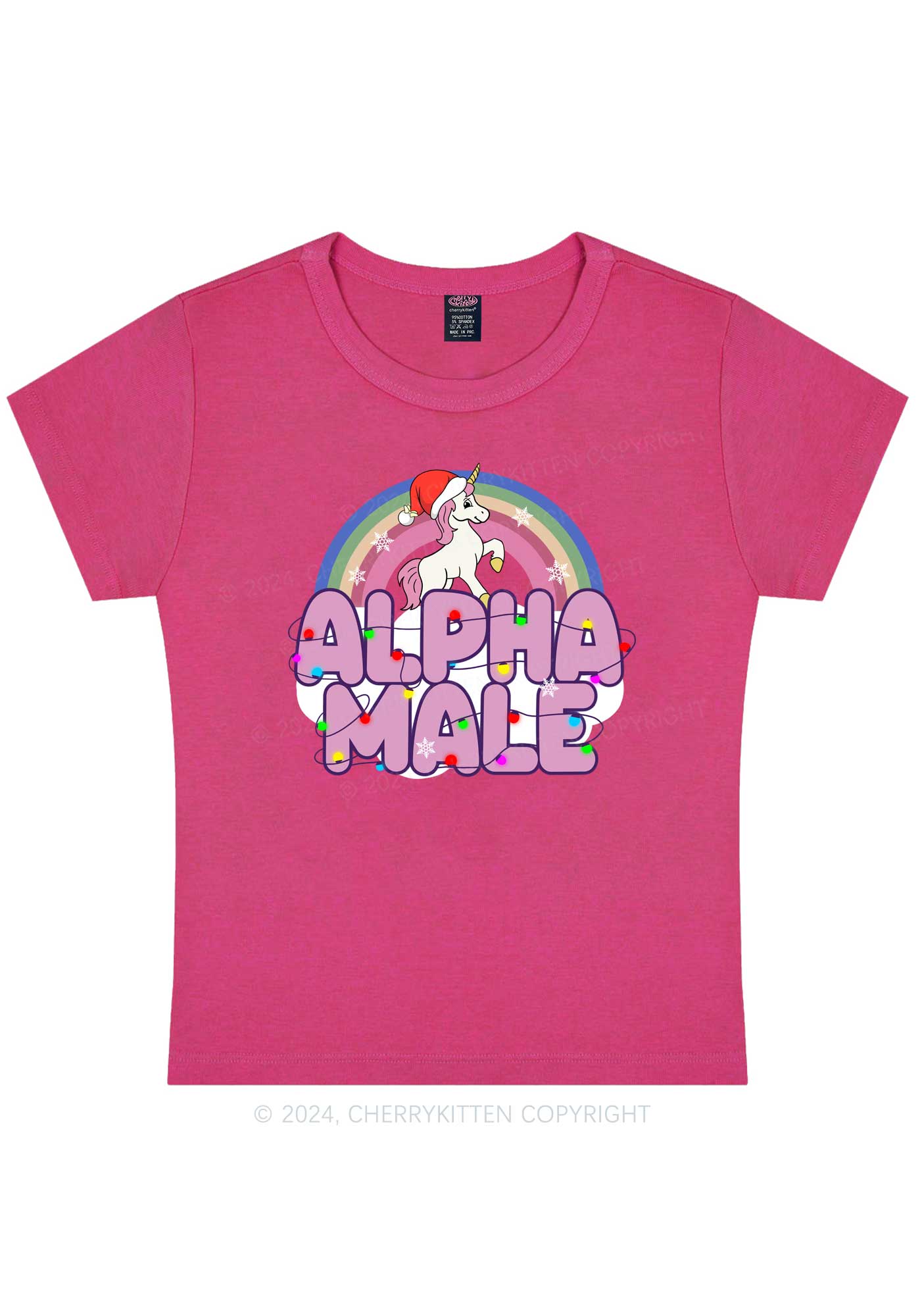 Christmas Alpha Male Y2K Baby Tee Cherrykitten