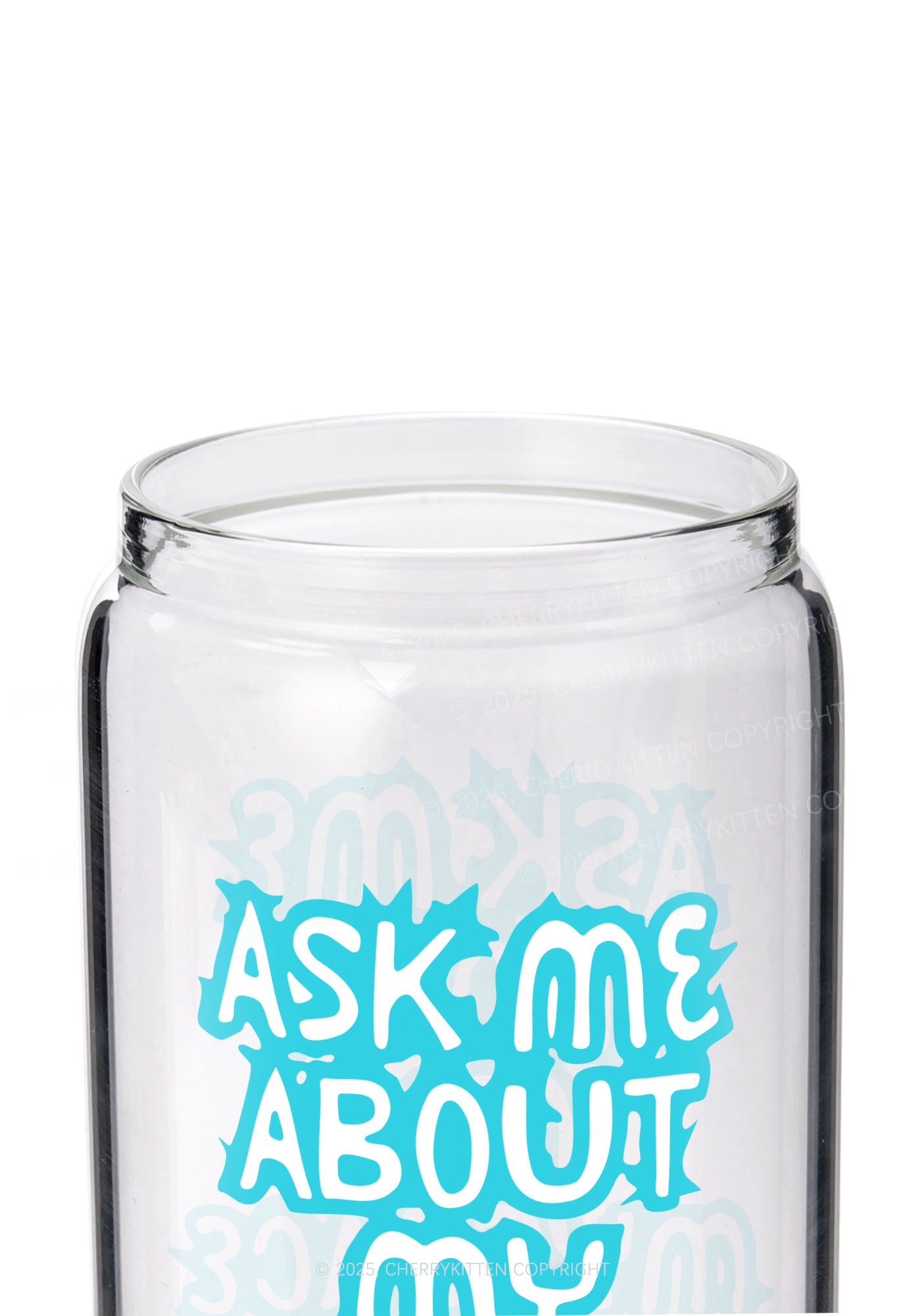 Ask Me About Myspace Y2K Printed Glass Cup Cherrykitten