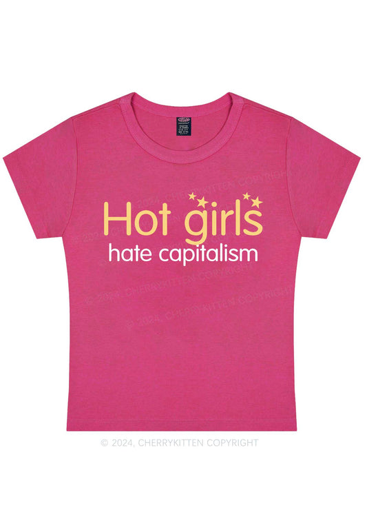 Hot Girls Hate Capitalism Y2K Baby Tee Cherrykitten