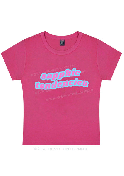 Sapphic Tendencies Y2K Baby Tee Cherrykitten