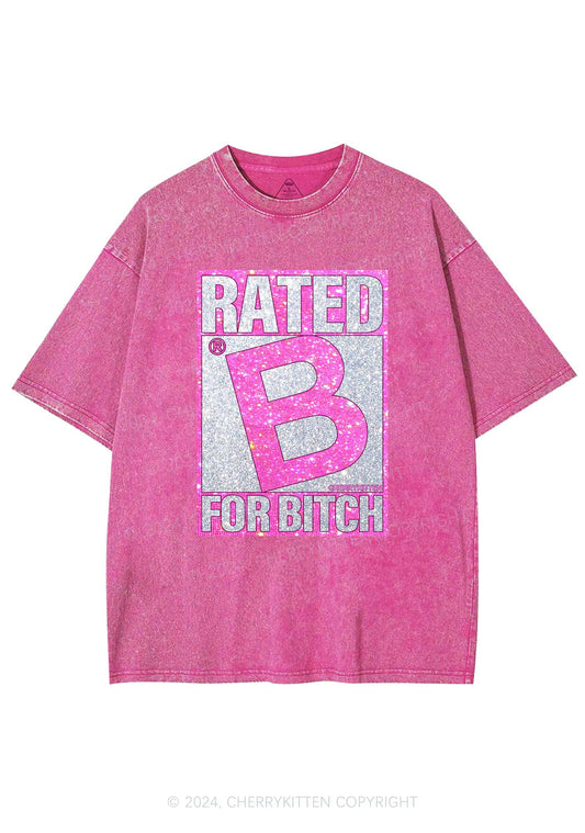 Rated For Bxxch Y2K Washed Tee Cherrykitten