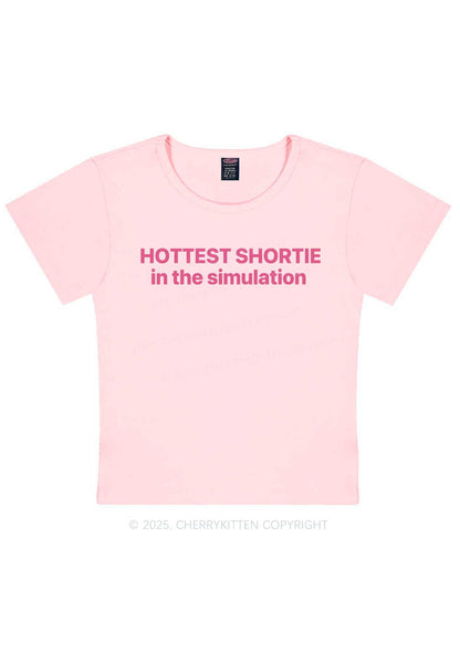 Hottest Shortie In The Simulation Y2K Baby Tee Cherrykitten