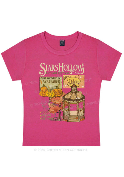 Halloween Stars Hollow Y2K Baby Tee Cherrykitten