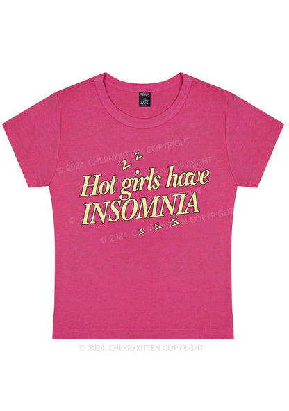 Hot Girls Have Insomnia Y2K Baby Tee Cherrykitten