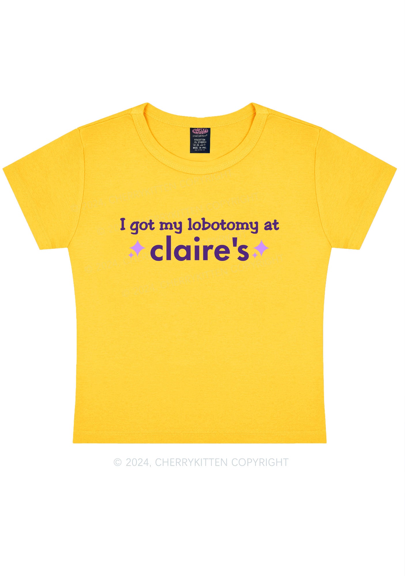 I Got My Lobotomy At Claire's Y2K Baby Tee