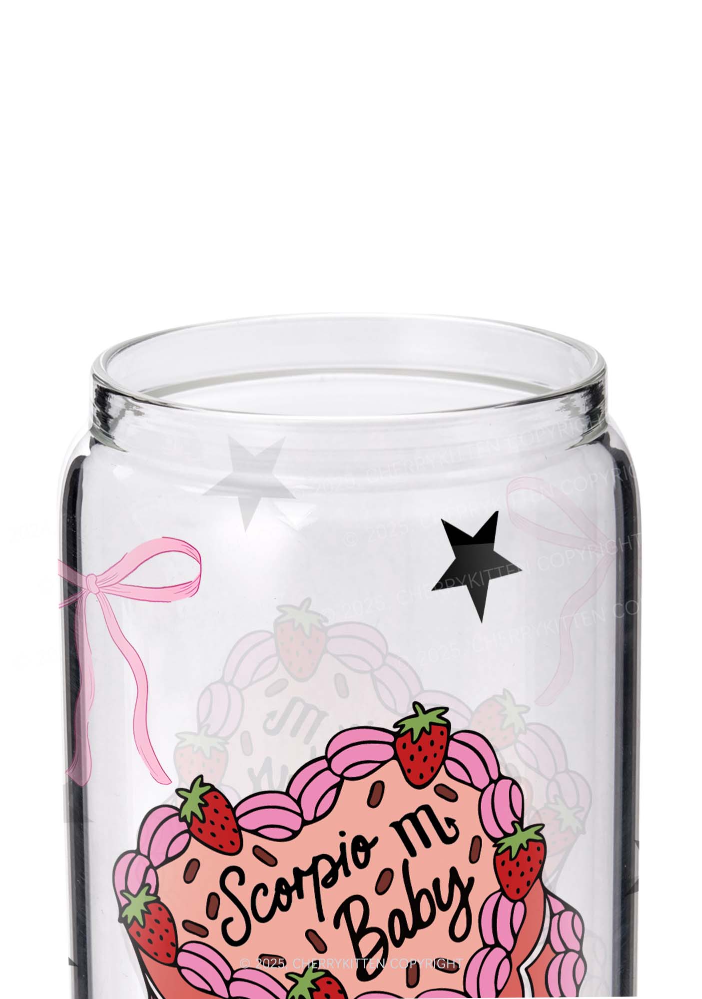 Scorpio Baby Y2K Printed Glass Cup Cherrykitten