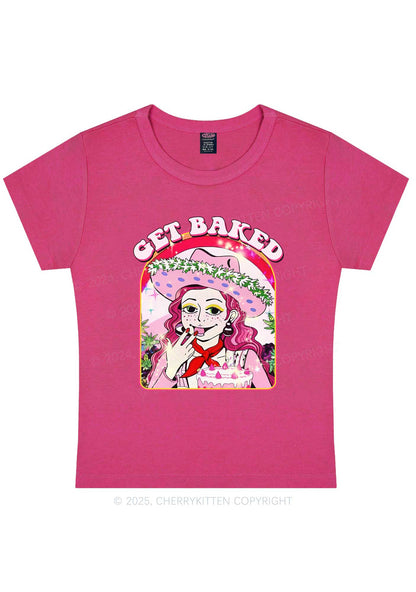 Get Baked Y2K Baby Tee Cherrykitten