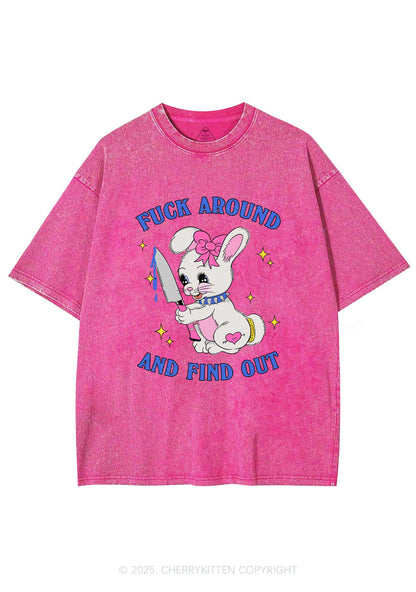 Fxxk Around Bunny Y2K Washed Tee Cherrykitten