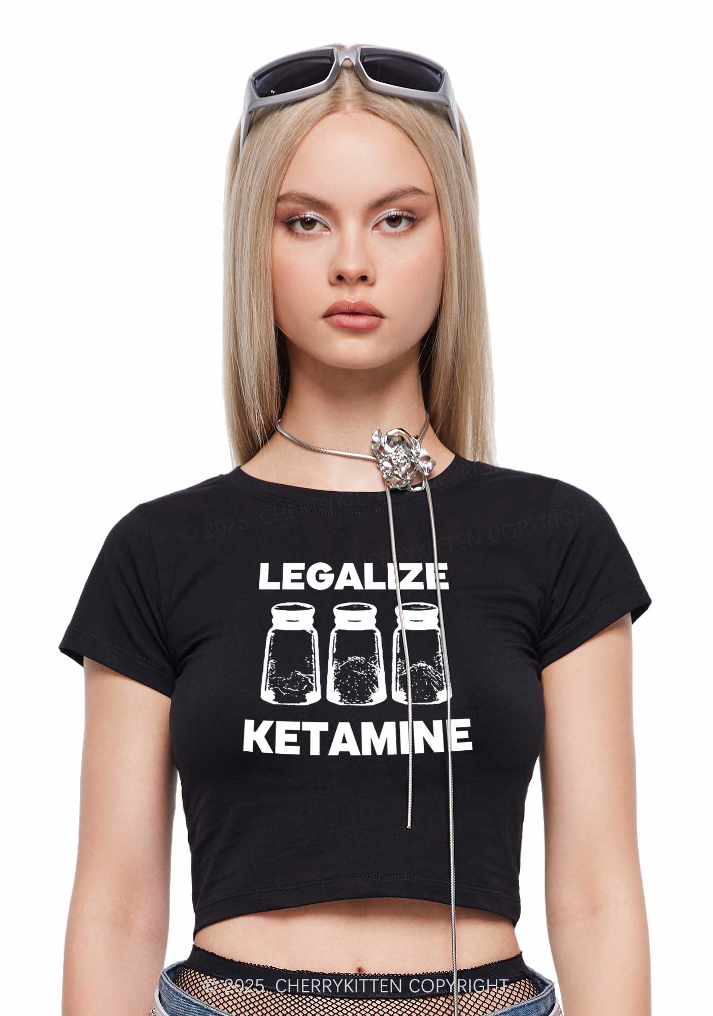 Legalize K Y2K Baby Tee Cherrykitten