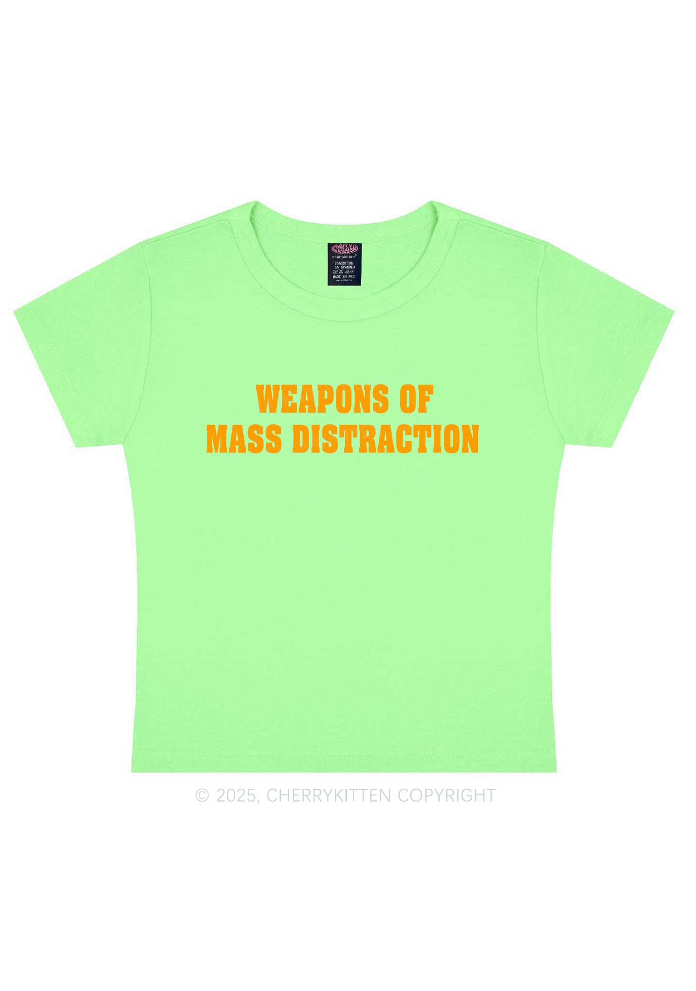 Weapons Of Mass Distraction Y2K Baby Tee Cherrykitten