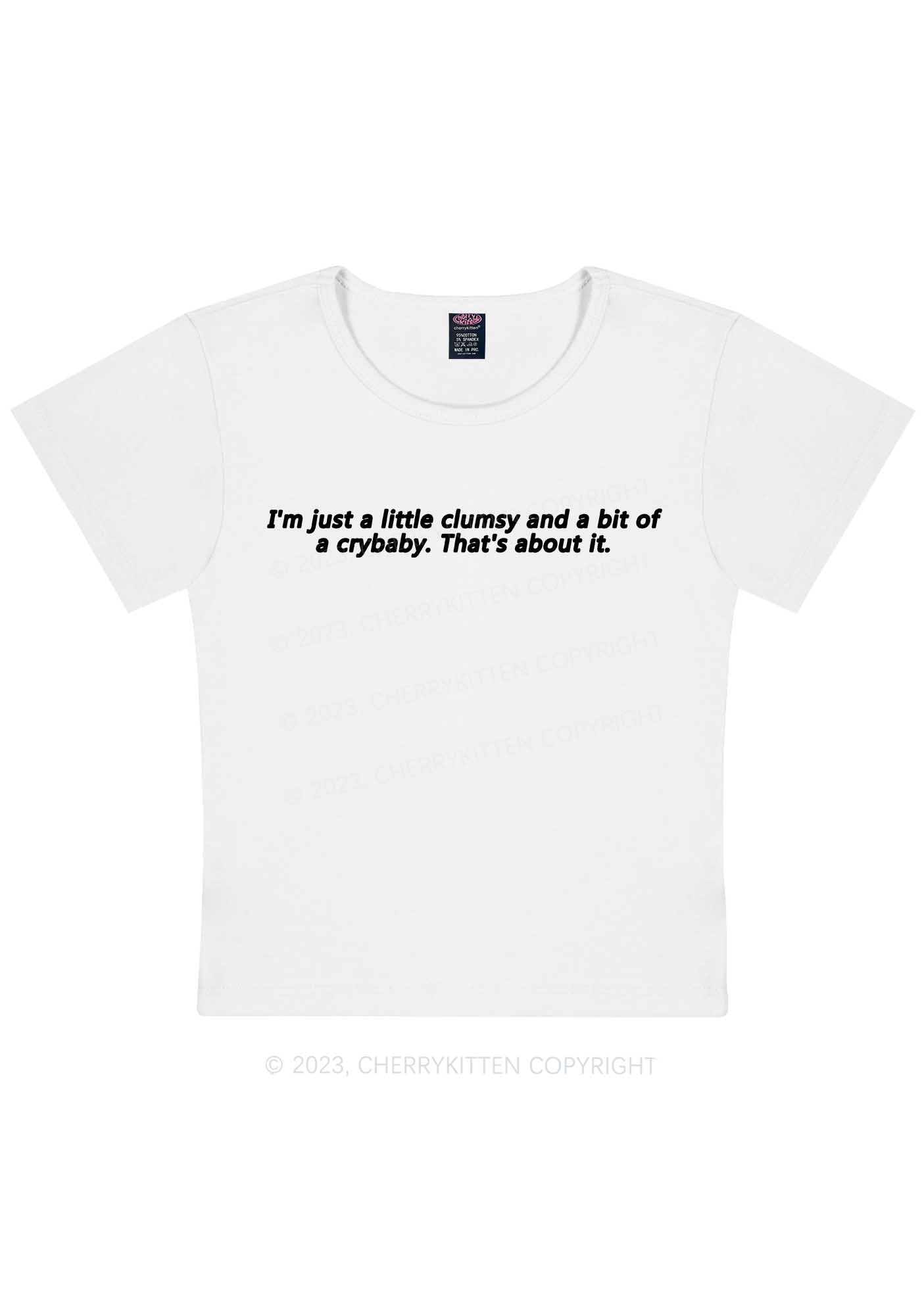 Curvy Clumsy Crybaby Y2K Baby Tee Cherrykitten