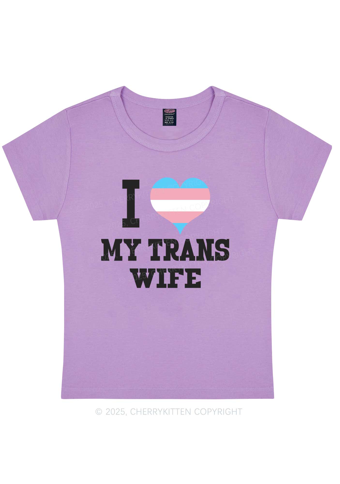 I Love My Trans Wife Y2K Baby Tee Cherrykitten