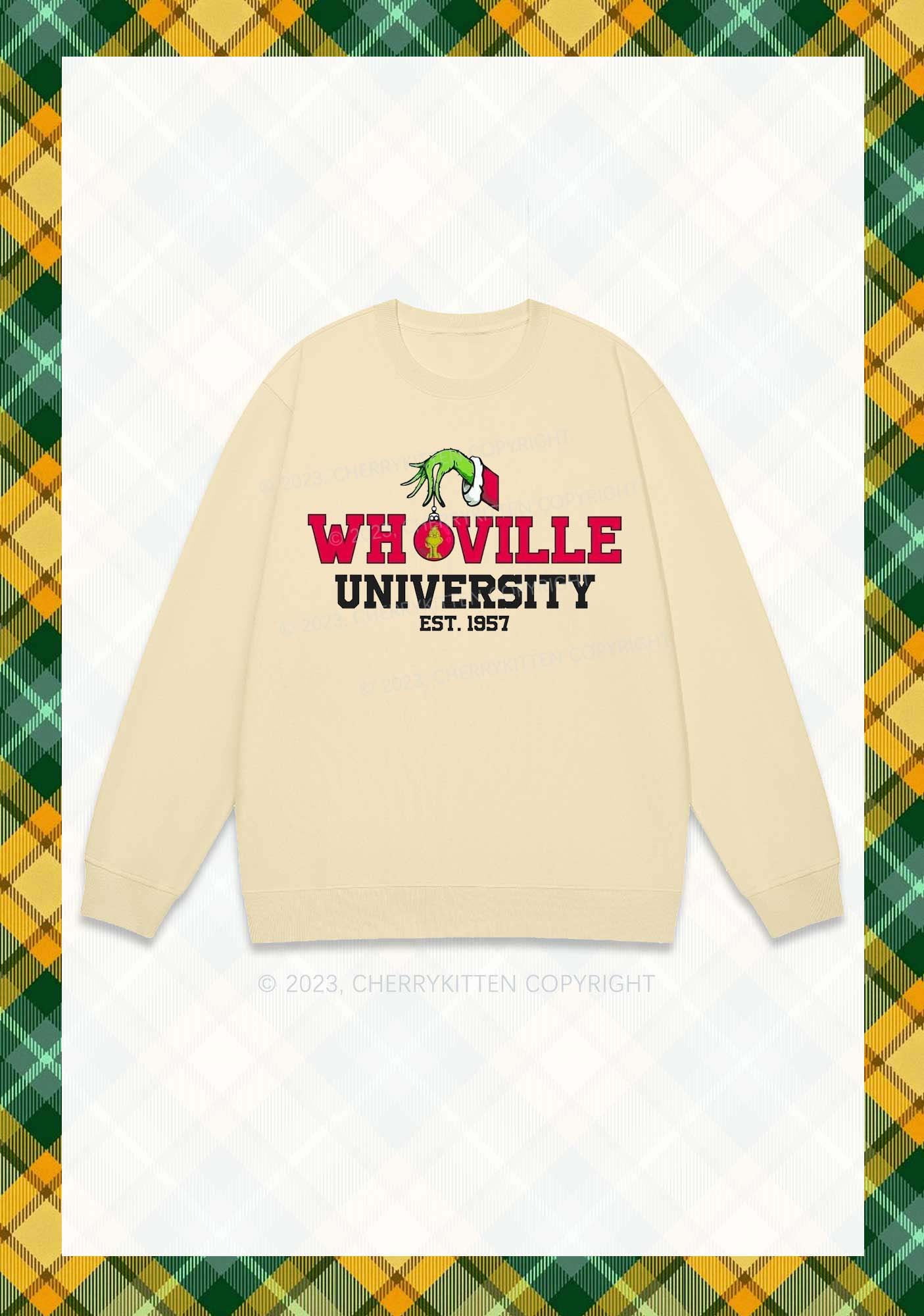 Whoville University EST. 1957 Christmas Y2K Sweatshirt Cherrykitten