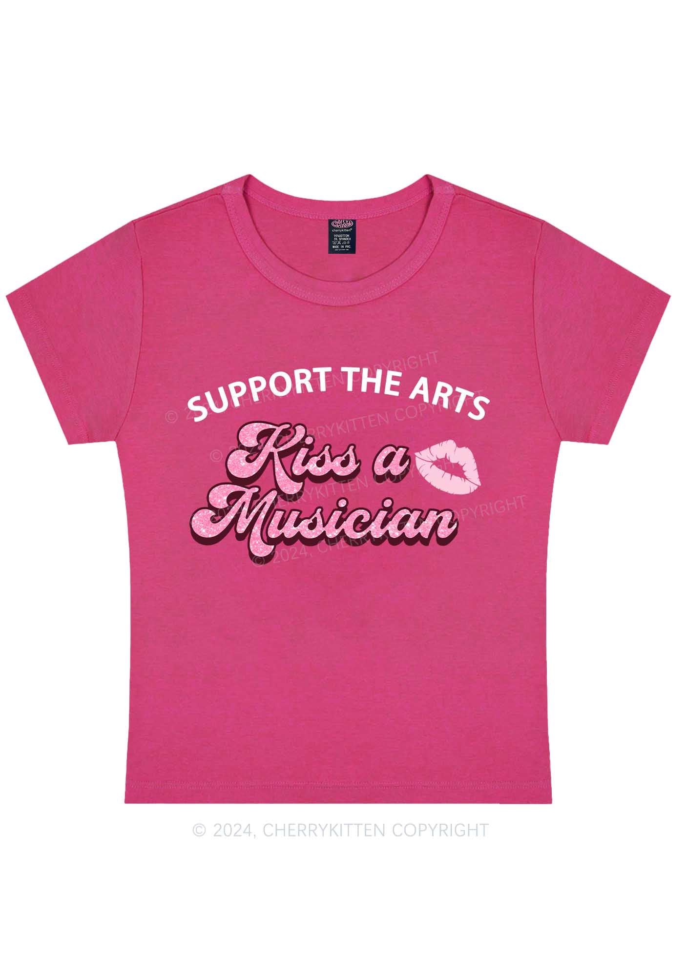 Kiss A Musician Y2K Baby Tee Cherrykitten