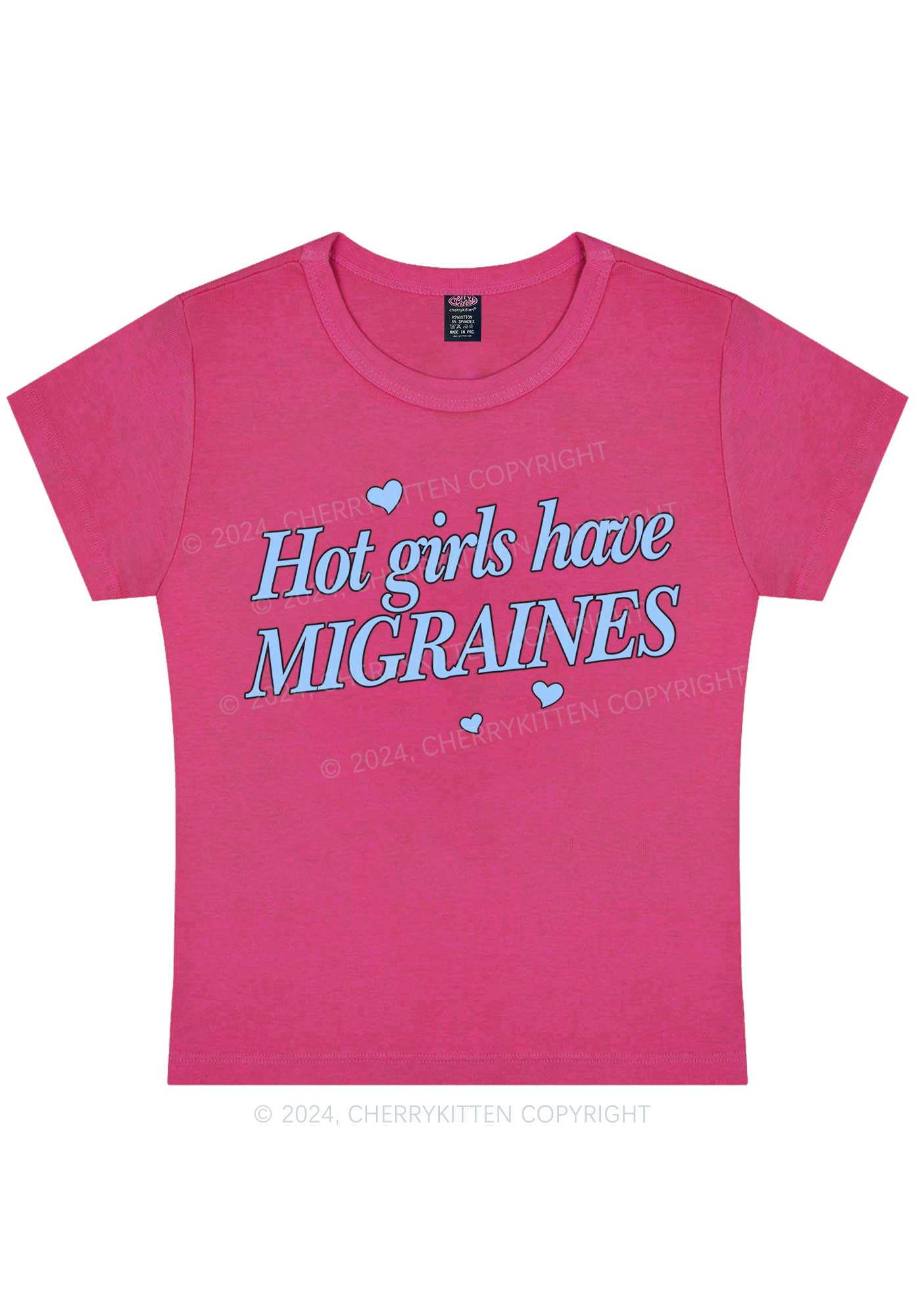 Hot Girls Have Migraines Y2K Baby Tee Cherrykitten