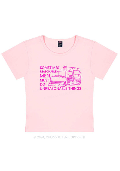 Men Do Unreasonable Things Y2K Baby Tee Cherrykitten