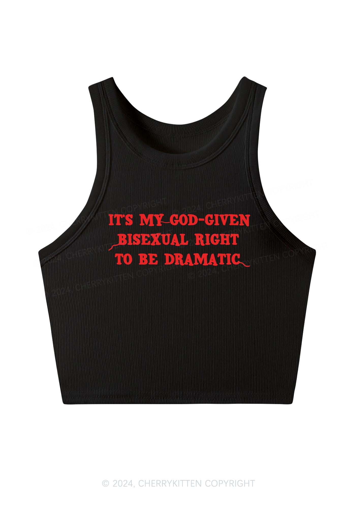 God-Given Bisexual Right Y2K Crop Tank Top Cherrykitten