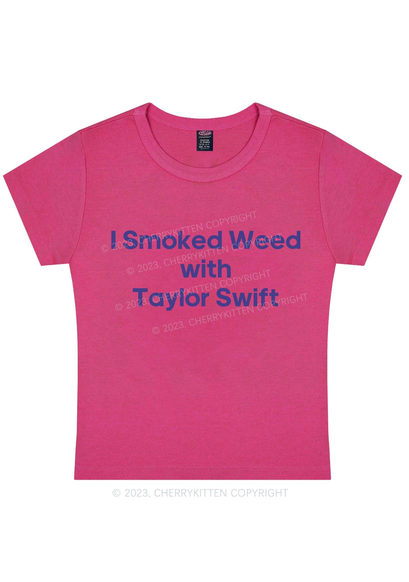 Curvy I Smoked With TS Y2K Baby Tee Cherrykitten