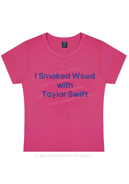 Curvy I Smoked With TS Y2K Baby Tee Cherrykitten