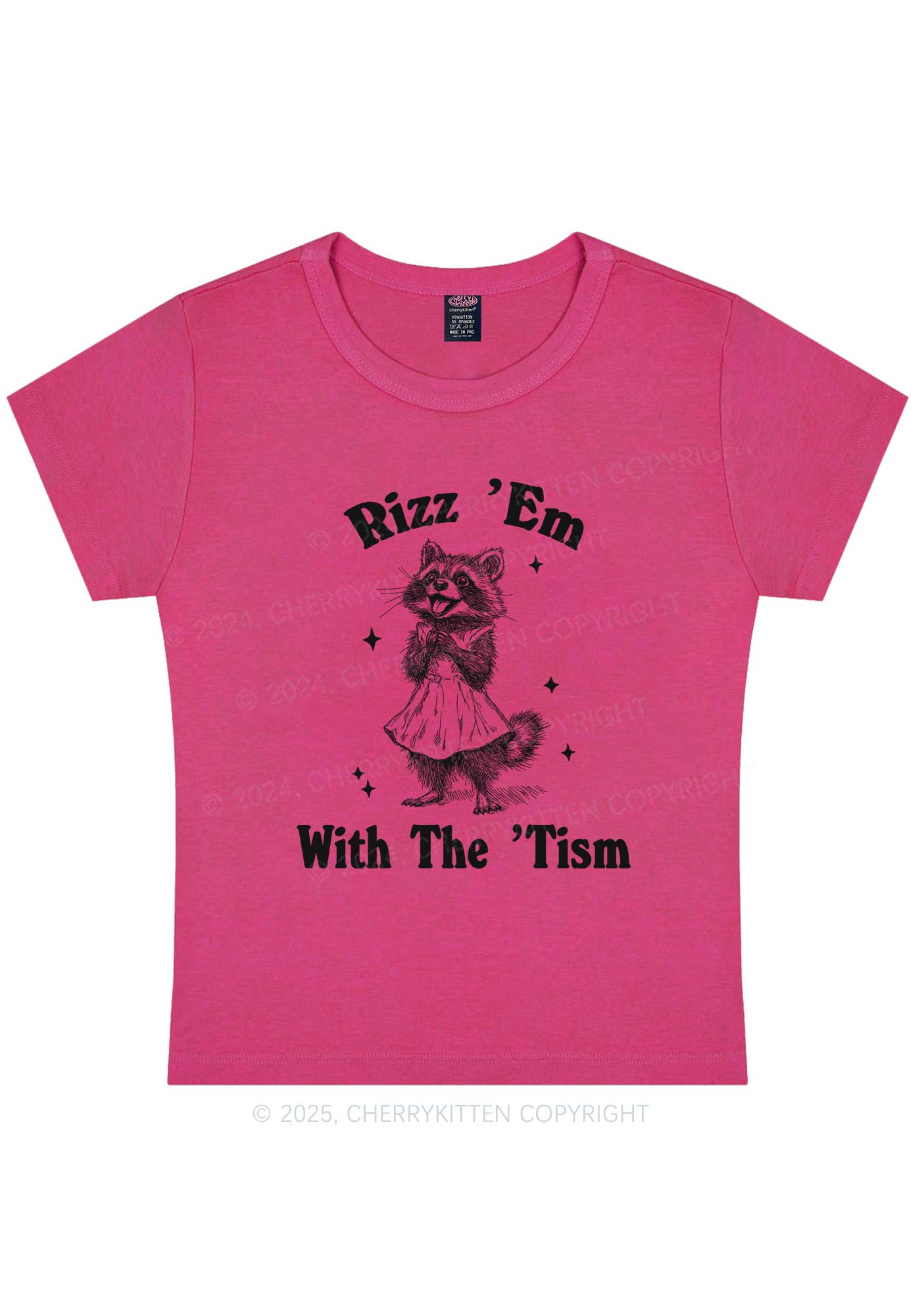 Rizz Em With The Tism Y2K Baby Tee Cherrykitten