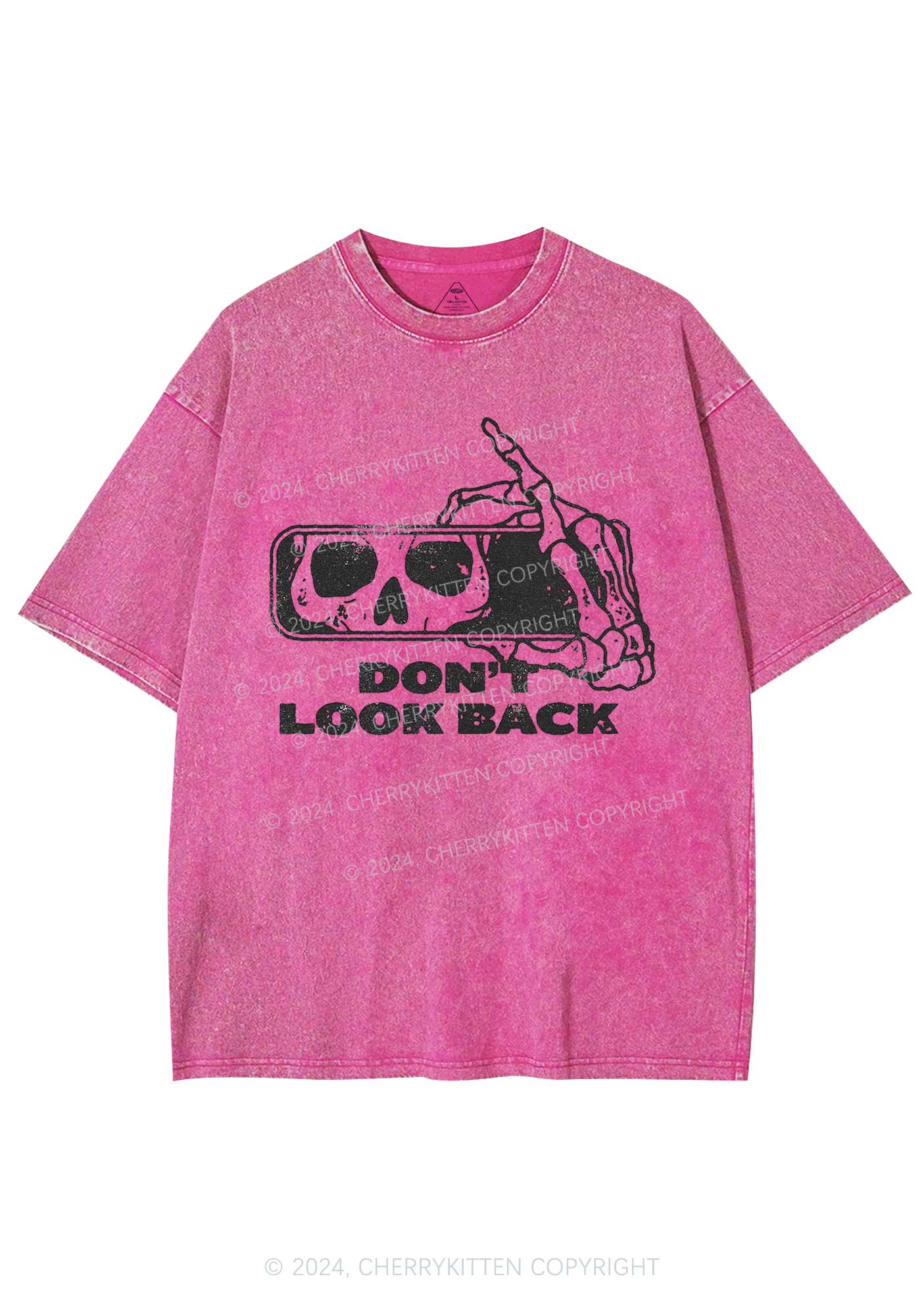 Halloween Don't Look Back Y2K Washed Tee Cherrykitten