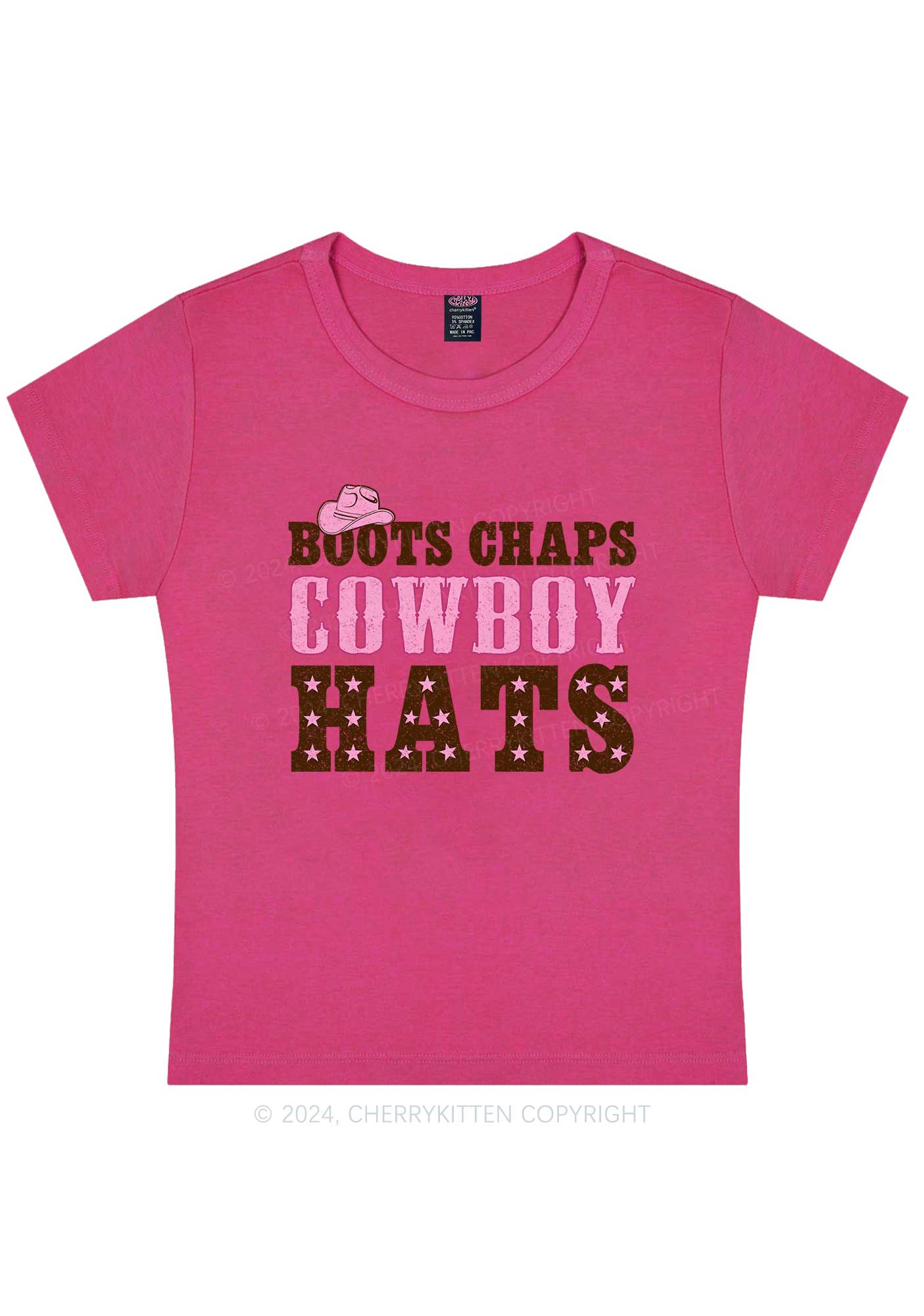 Curvy Cowboy Hats Y2K Baby Tee Cherrykitten