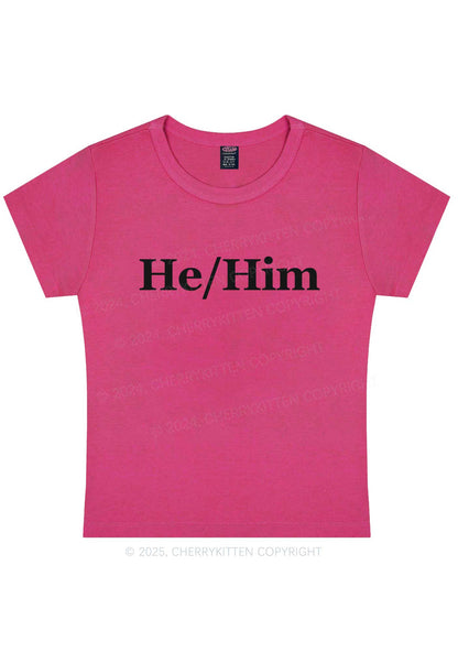 He Or Him Y2K Baby Tee Cherrykitten