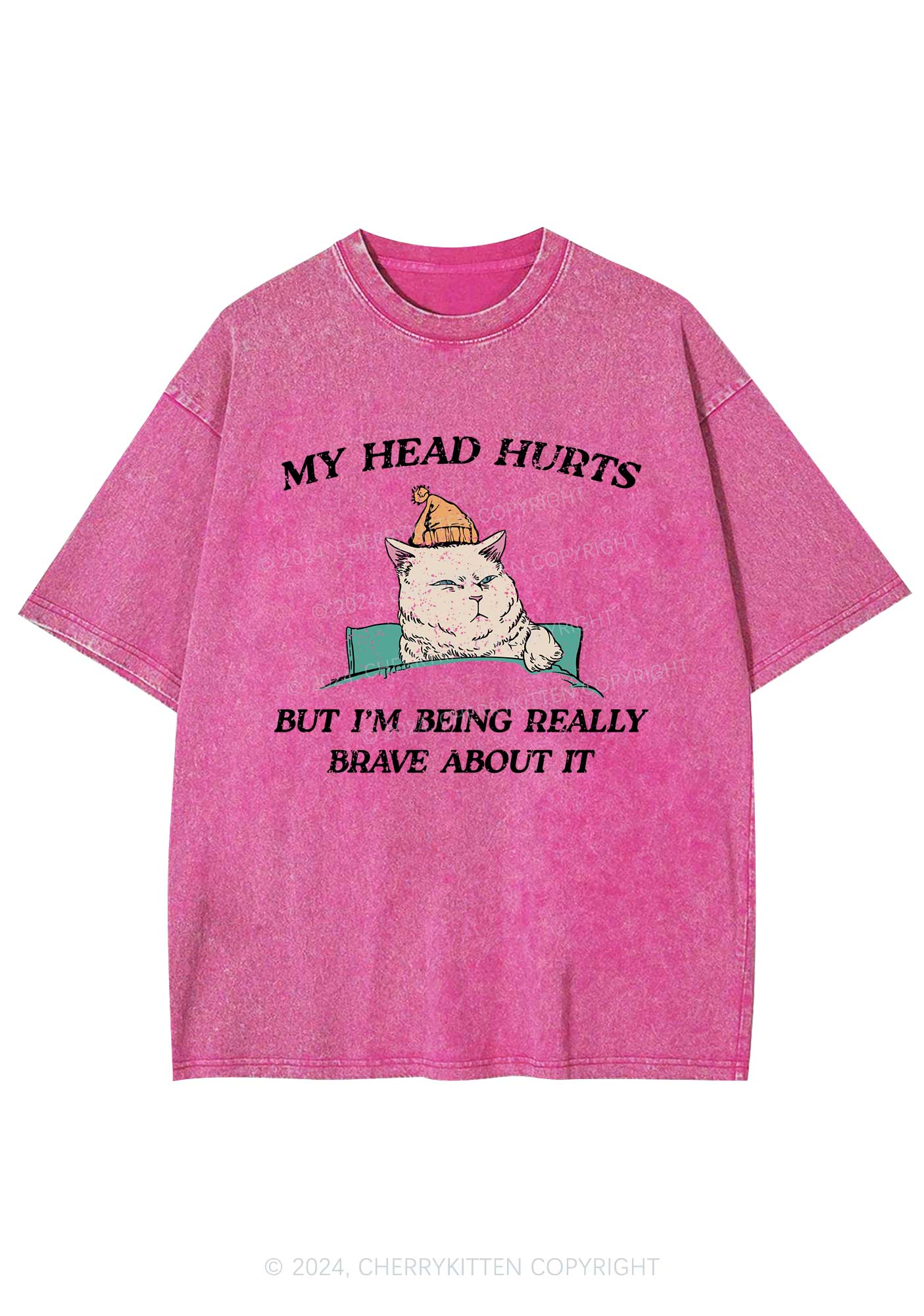 Head Hurts Y2K Washed Tee Cherrykitten