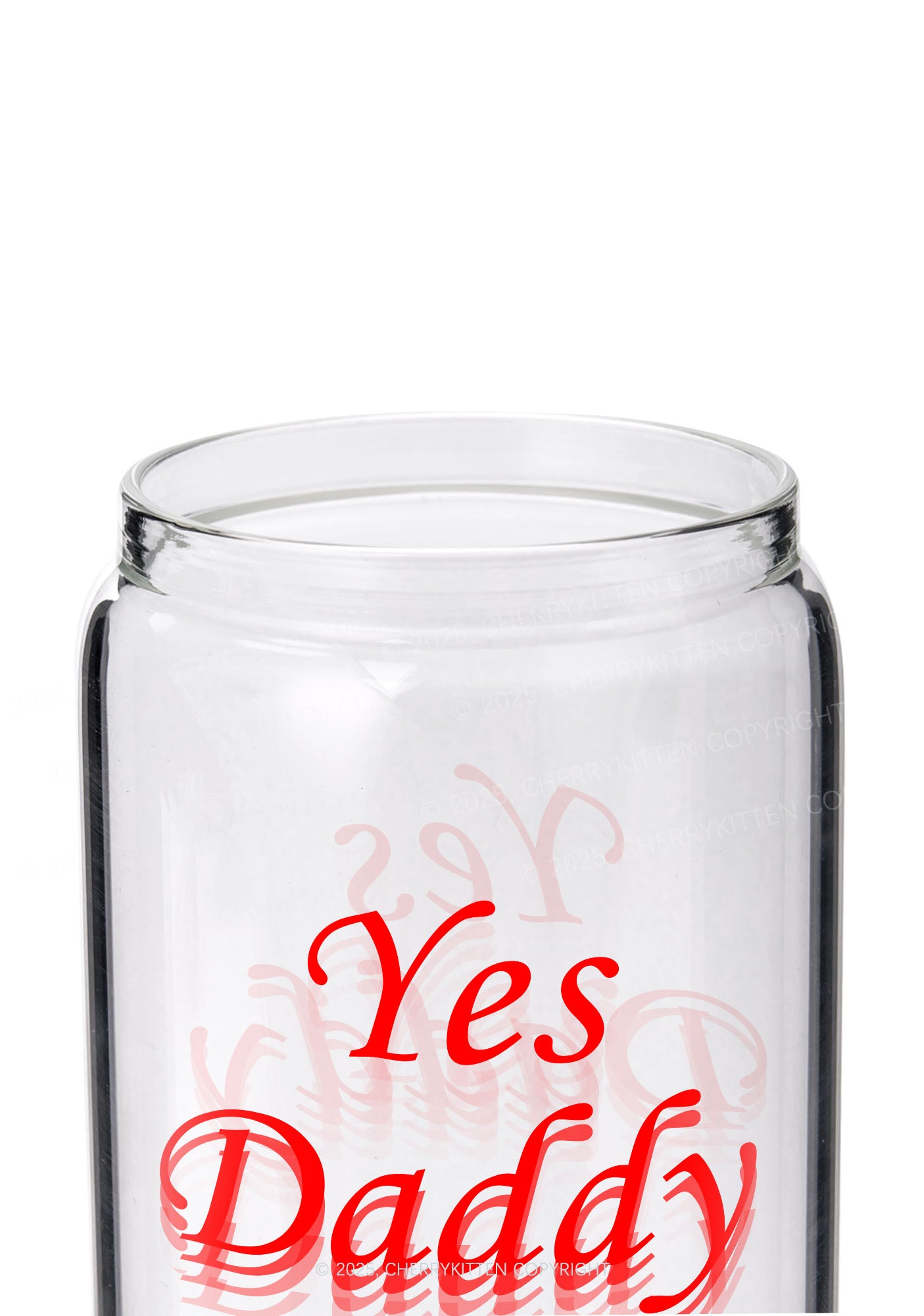 Yes Daddy Y2K Printed Glass Cup Cherrykitten