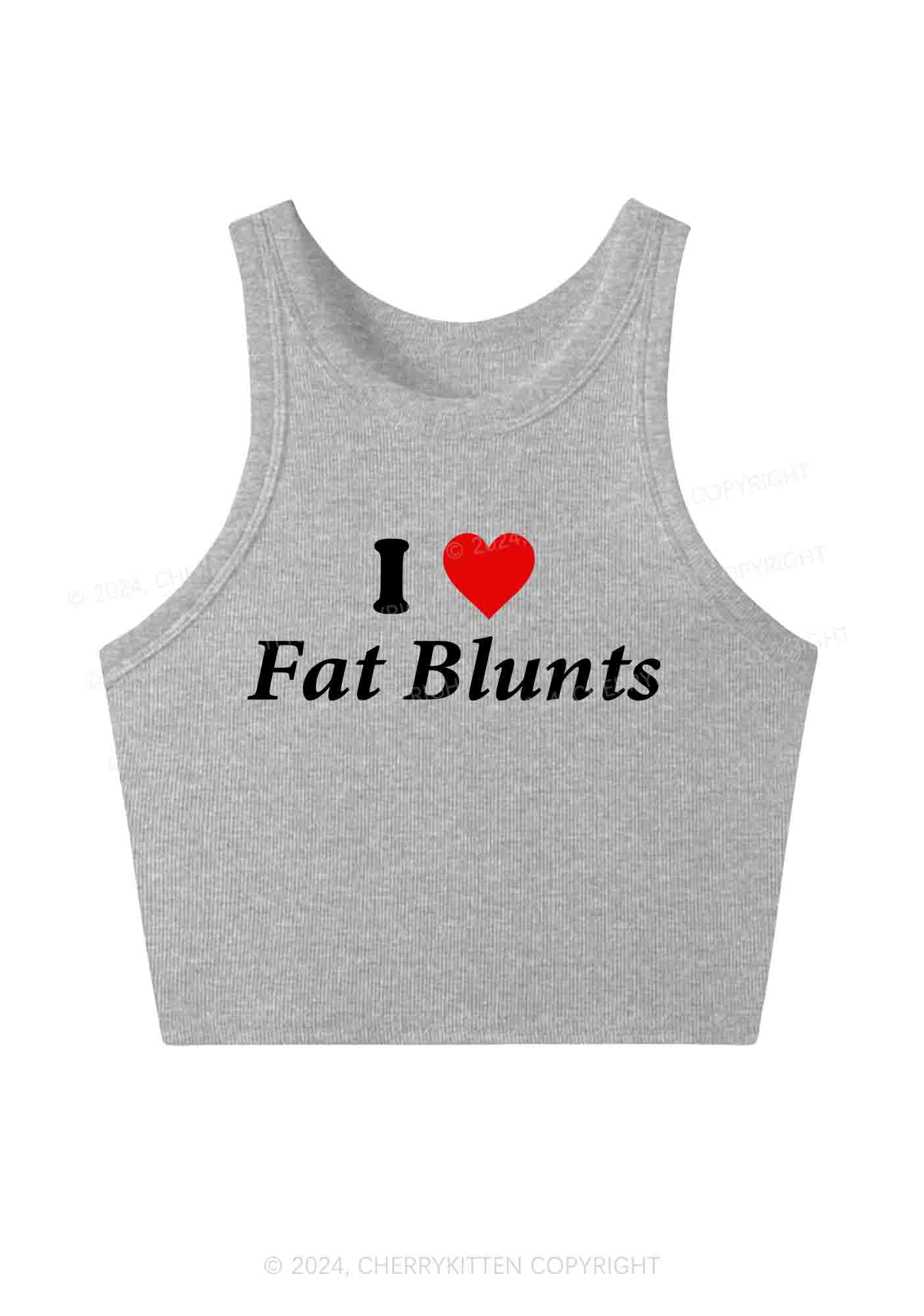 I Love Fat Blunts Y2K Crop Tank Top Cherrykitten