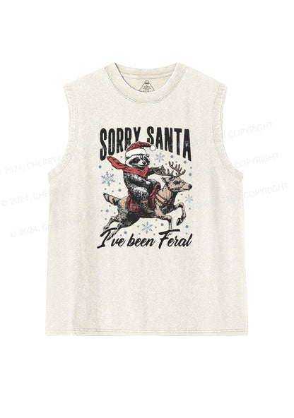 Christmas Sorry Santa Y2K Washed Tank Cherrykitten