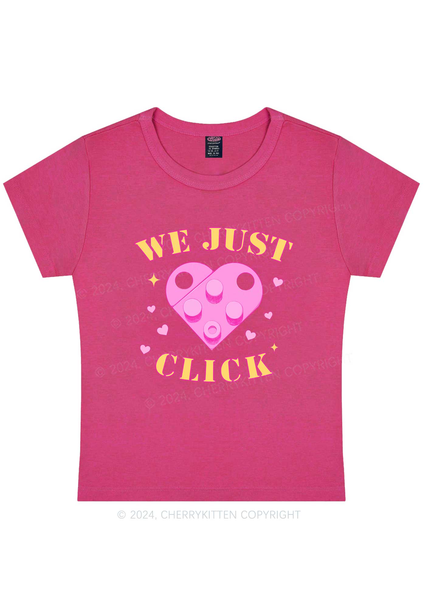 We Just Click Y2K Valentine's Day Baby Tee Cherrykitten