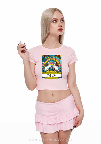 The Gay Unicorn Y2K Baby Tee Cherrykitten