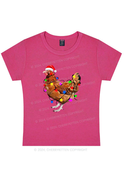 Christmas Hen Y2K Baby Tee Cherrykitten