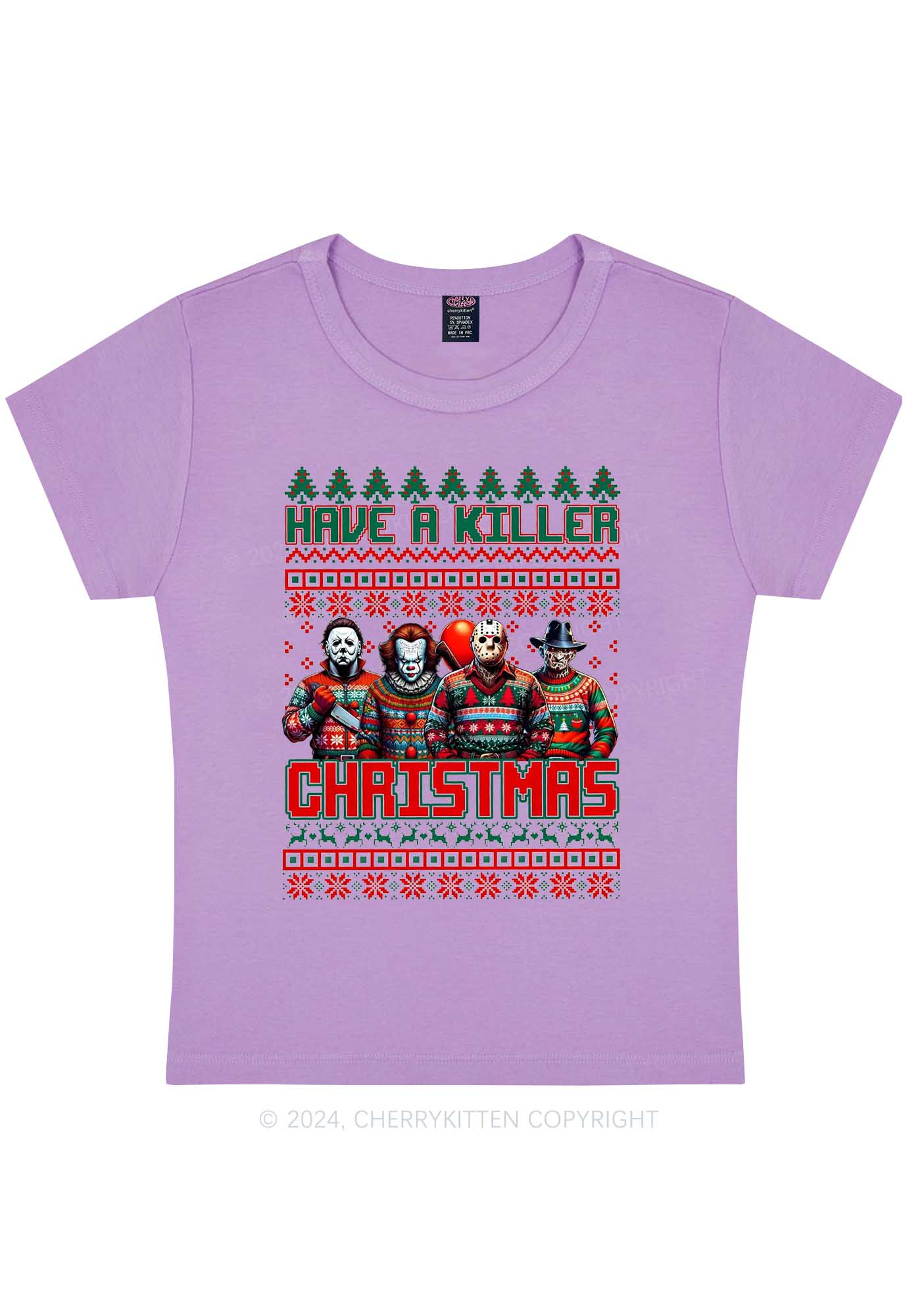 Christmas Have A Killer Y2K Baby Tee Cherrykitten