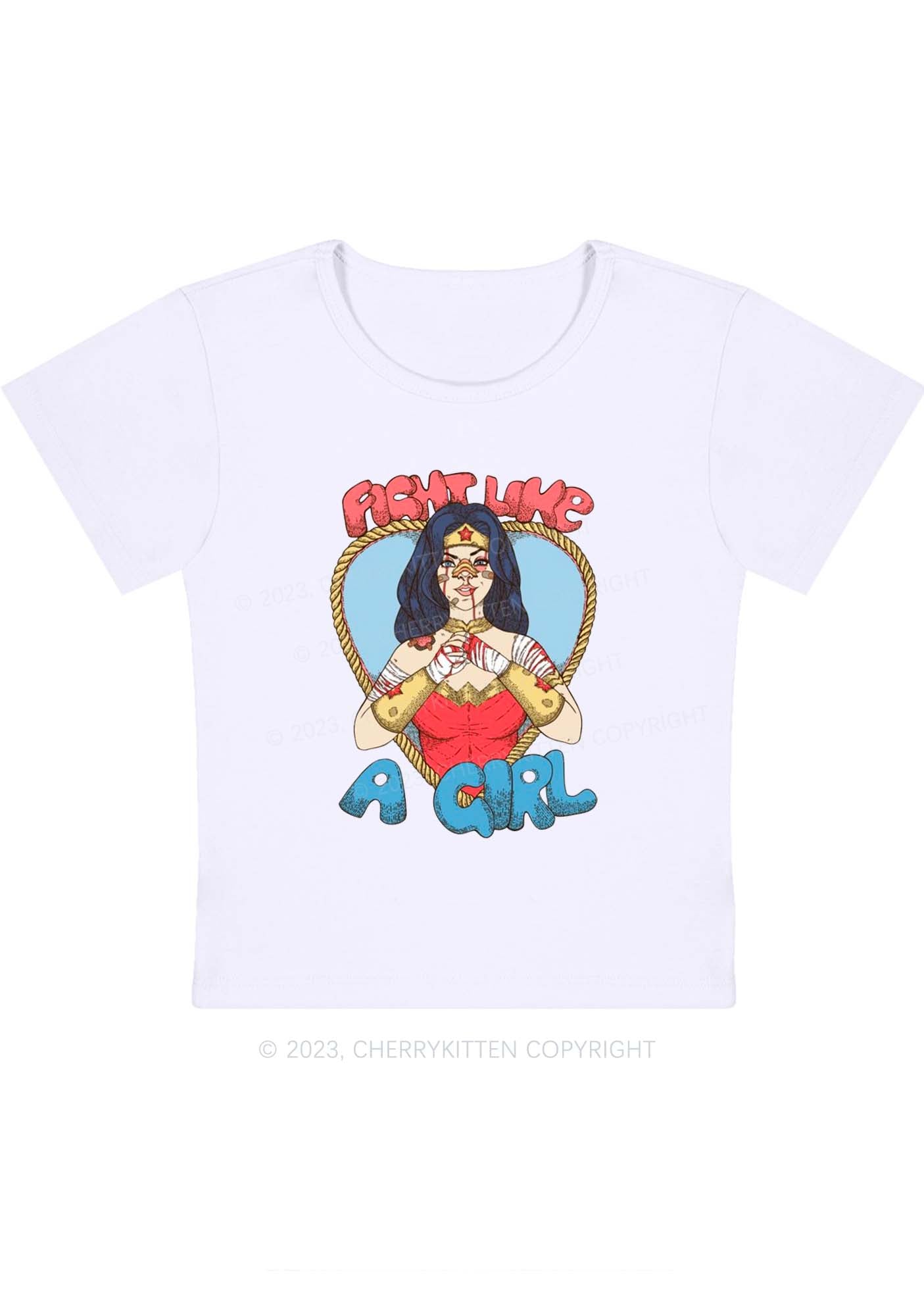 Female Fighter Halloween Y2K Baby Tee Cherrykitten