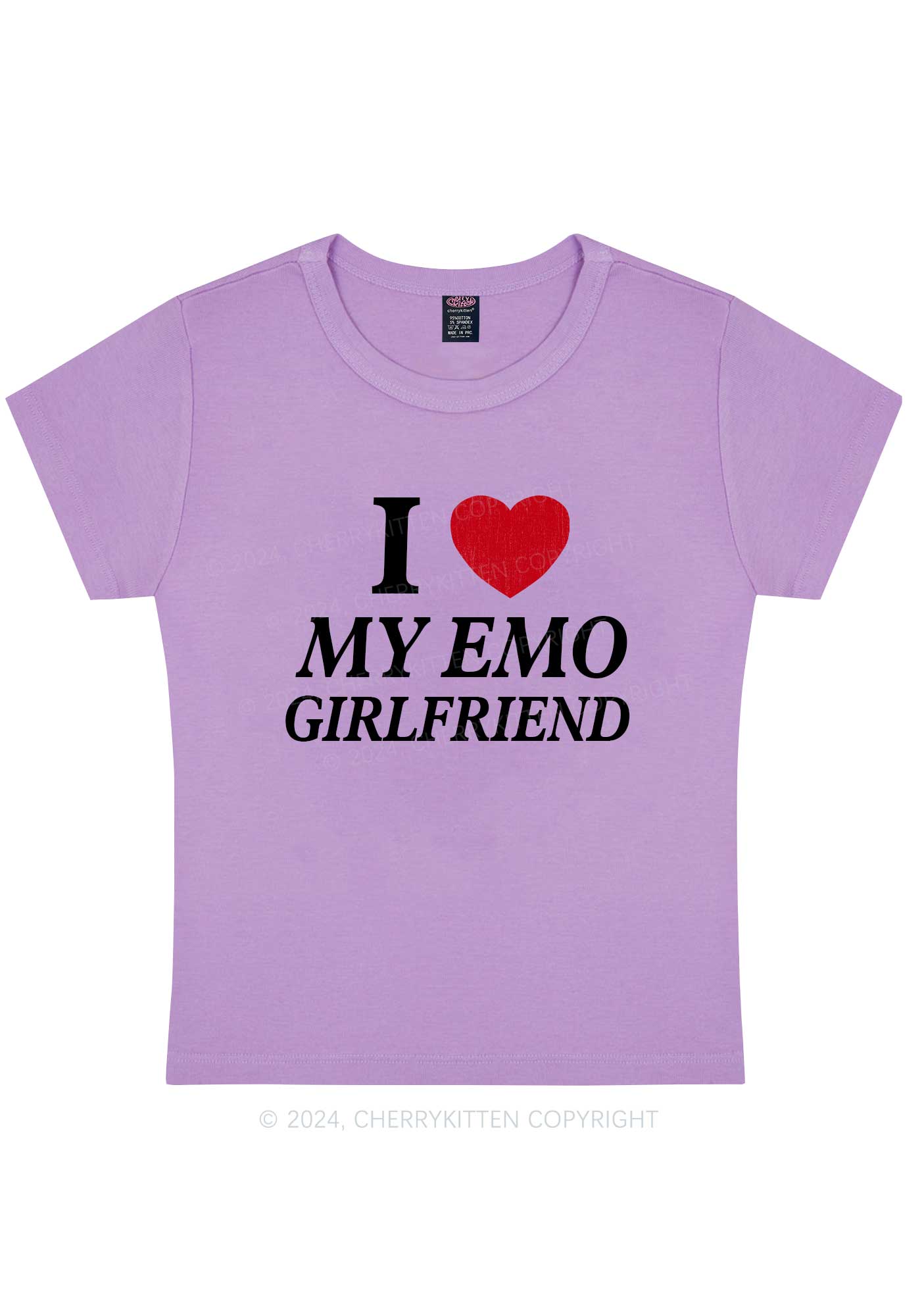 I Love My Emo GF Y2K Valentine's Day Baby Tee Cherrykitten