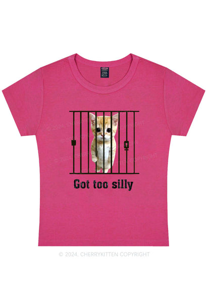 Got Too Silly Cat Y2K Baby Tee Cherrykitten